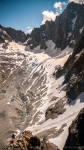 Le glacier de Bonne Pierre dominé par le Dôme des Ecrins